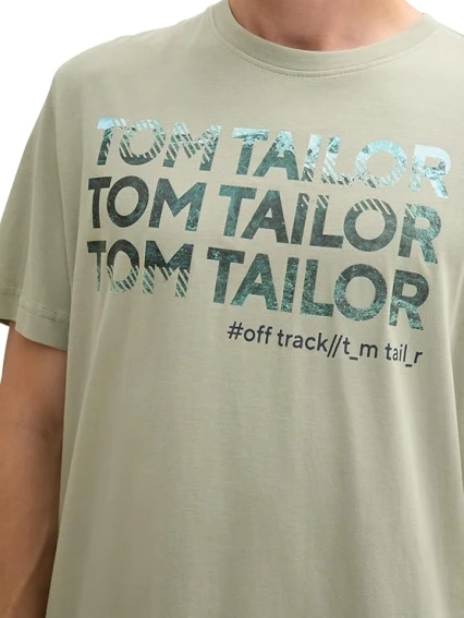 Футболка Men&#39;s T-Shirt 1044032-15615 Tom Tailor L Фисташковая 1044032-15615 фото 3 — интернет-магазин Tapok