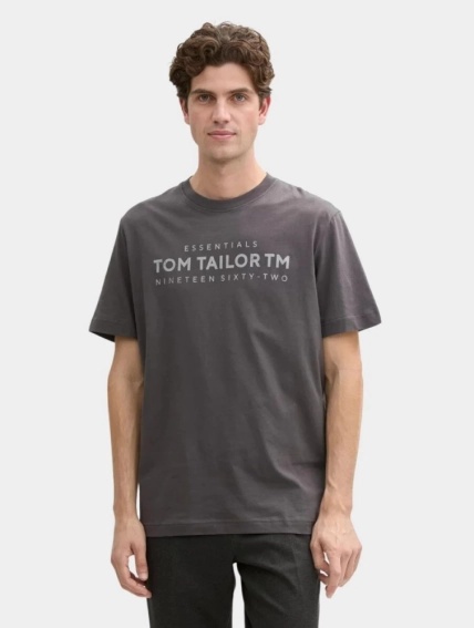 Футболка MEN'S T-SHIRT 1045631-10899 Tom Tailor L Темно-сірий 1045631-10899 фото 1 — інтернет-магазин Tapok