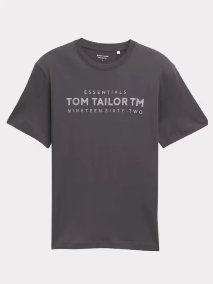 Футболка MEN'S T-SHIRT 1045631-10899 Tom Tailor L Темно-сірий 1045631-10899 фото 3 — інтернет-магазин Tapok