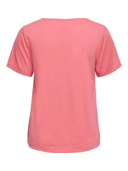 Футболка ONLAVA S/S V-NECK MIX WOVEN TOP JRS 15224916 Tea Rose ONLY S Розовий 15224916TeaRose фото 2 — інтернет-магазин Tapok