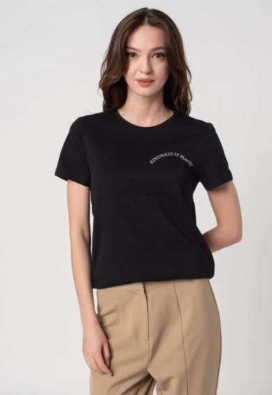 Футболка ONLFREYA FOIL S/S T-SHIRTS JRS 15232012 Black ONLY S Черный 15232012Black фото 1 — интернет-магазин Tapok