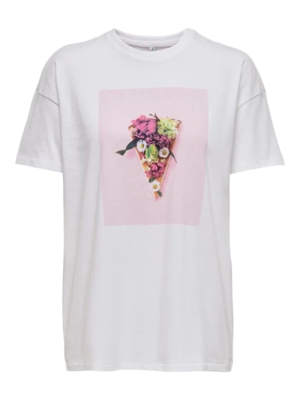 Футболка ONLHAZEL OVERSIZE S/S FOOD TOP JRS 15254488-Bright White-Print:PIZZA ONLY S Белый 15254488-Bright White-Pri фото 1 — интернет-магазин Tapok