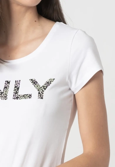 Футболка ONLHELENE FLOWER S/S T-SHIRT JRS 15232019 White ONLY L Білий 15232019White фото 3 — інтернет-магазин Tapok