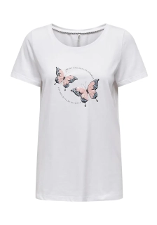 Футболка ONLKITA BEEFLY SS T-SHIRT NN 15278453-White-Detail:SEQUIN BEAUTY ONLY L Білий 15278453-White-Detail:SEQ