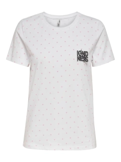 Футболка ONLKITA LIFE REG S/S BADGES BOX TOP JRS 15226025 White Kindness ONLY M Белый 15226025WhiteKindness