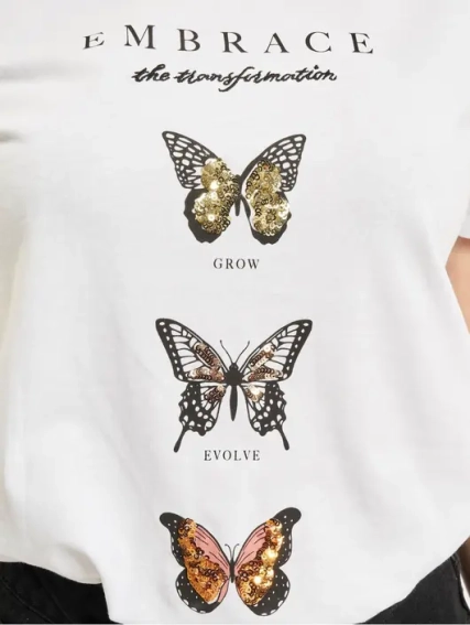 Футболка ONLKITA LIFE REG S/S BUTTERFLY BOX JRS 15235745-Bright White-Print: EMBRACE ONLY M Білий 15235745-Bright White-Pri фото 3 — інтернет-магазин Tapok