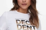 Футболка ONLKITA LIFE REG S/S HALF SEQ TOP JRS 15242222-Bright White-Print: DECADENT ONLY M Белый 15242222-Bright White-Pri Фото 3