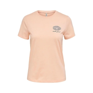 Футболка ONLKITA LIFE REG S/S TOP BOX JRS 15231603-Peach Melba-Print: SHELL ONLY M Персиковый 15231603-Peach Melba-Prin