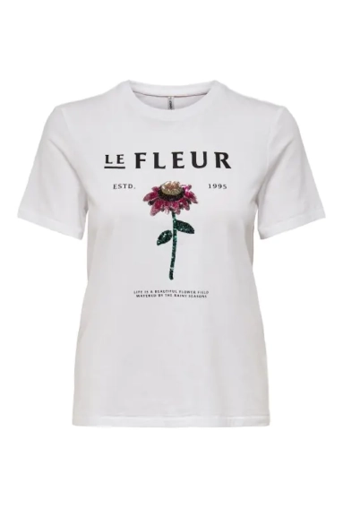 Футболка ONLKITA REG S/S LEFLEUR TOP BOX JRS 15254498-Bright White-Print:FLEUR ONLY XS Белый 15254498-Bright White-Pri фото 1 — интернет-магазин Tapok