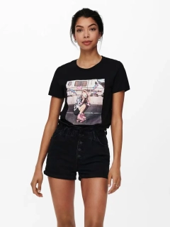 Футболка ONLLANA LIFE REG S/S PHOTO TOP BOX JRS 15228829 Black SNAP ONLY M Черный 15228829 BlackSNAP