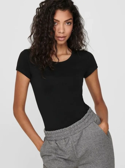 Футболка ONLLIVE LOVE LIFE S/S ONECK TOP NOOS JRS 15205059-Black ONLY S Чорний 15205059-Black фото 3 — інтернет-магазин Tapok