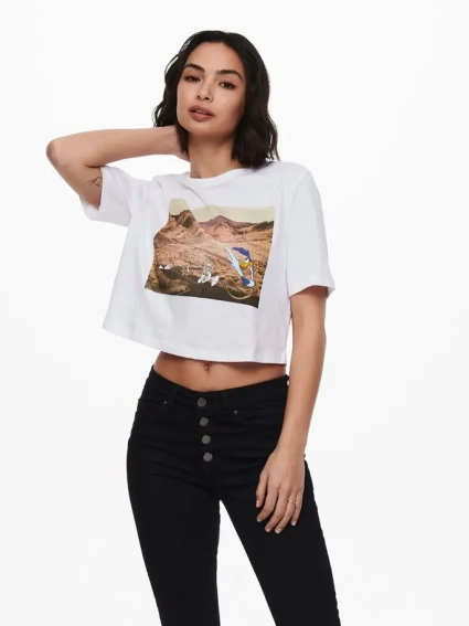 Футболка ONLLOONEY TUNES LIFE S/S TOP BOX JRS 15229462 Bright White ONLY XS Белый 15229462BrightWhite фото 3 — интернет-магазин Tapok