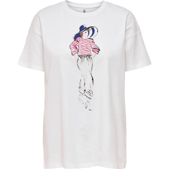 Футболка ONLMARY S/S OVERSIZE TOP JRS 15254406-Bright White-Print:HAT ONLY S Белый 15254406-Bright White-Pri фото 1 — интернет-магазин Tapok