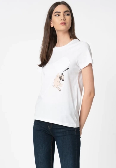 Футболка ONLPOLLY LIFE REG S/S DOG BOX TOP JRS 15215652 Bright White ONLY S Белый 15215652BrightWhite фото 1 — интернет-магазин Tapok