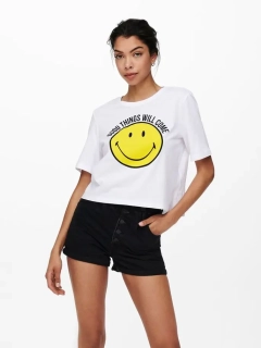 Футболка ONLSMILEY LIFE S/S TOP BO 15232818 Bright White GOOD ONLY L Белый 15232818BrightWhiteGOOD
