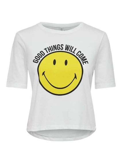 Футболка ONLSMILEY LIFE S/S TOP BO 15232818 Bright White GOOD ONLY L Белый 15232818BrightWhiteGOOD фото 4 — интернет-магазин Tapok
