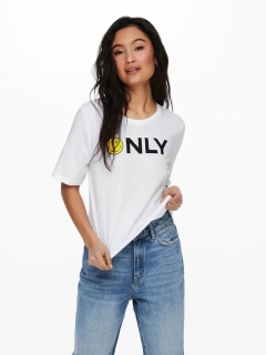 Футболка ONLSMILEY LIFE S/S TOP BOX JRS 15232818 Bright White ONLY ONLY L Белый 15232818BrightWhiteONLY