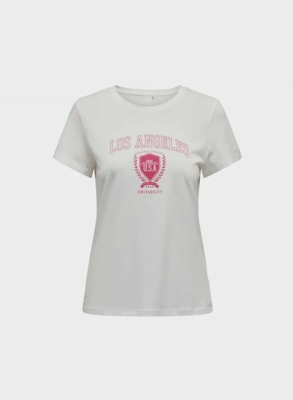 Футболка ONPZEN REG SS TEE 15304117-Cloud Dancer-Print:Los Angeles ONLY L Білий 15304117-Cloud Dancer-Pri фото 1 — інтернет-магазин Tapok