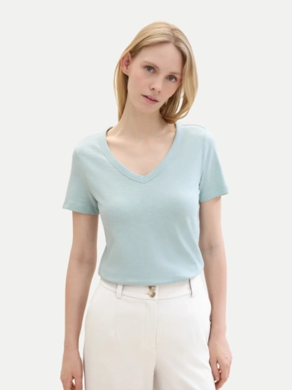 Футболка Organic cotton t-shirt 1041533ХХ30463 Tom Tailor L Голубой 1041533ХХ304463 фото 3 — интернет-магазин Tapok