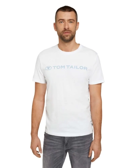 Футболка printed crewneck logo t-shirt 1030527XX1020000 Tom Tailor L Білий 1030527XX1020000 фото 1 — інтернет-магазин Tapok