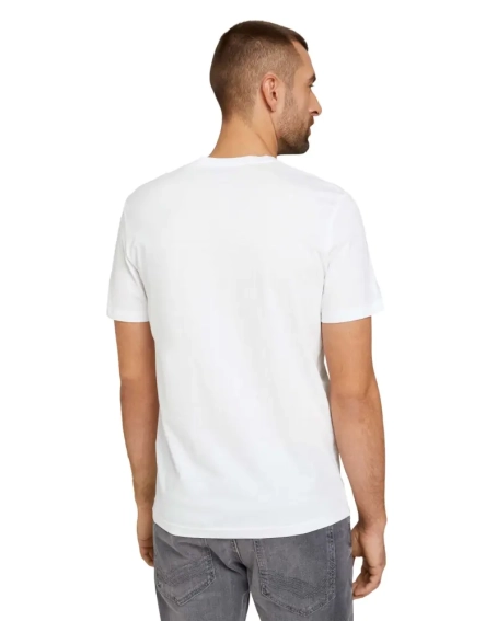 Футболка printed crewneck logo t-shirt 1030527XX1020000 Tom Tailor L Білий 1030527XX1020000 фото 2 — інтернет-магазин Tapok