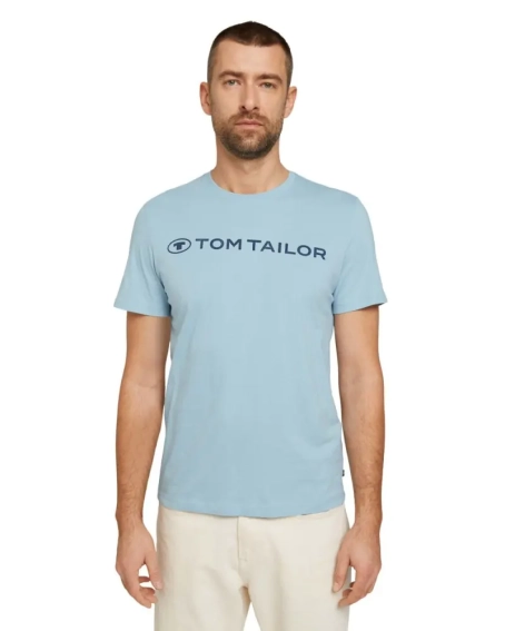 Футболка printed crewneck logo t-shirt 1030527XX1026298 Tom Tailor L Голубой 1030527XX1026298 фото 1 — интернет-магазин Tapok