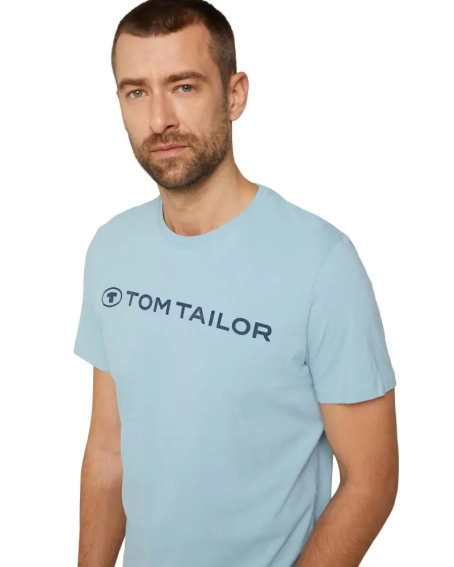 Футболка printed crewneck logo t-shirt 1030527XX1026298 Tom Tailor L Голубой 1030527XX1026298 фото 3 — интернет-магазин Tapok