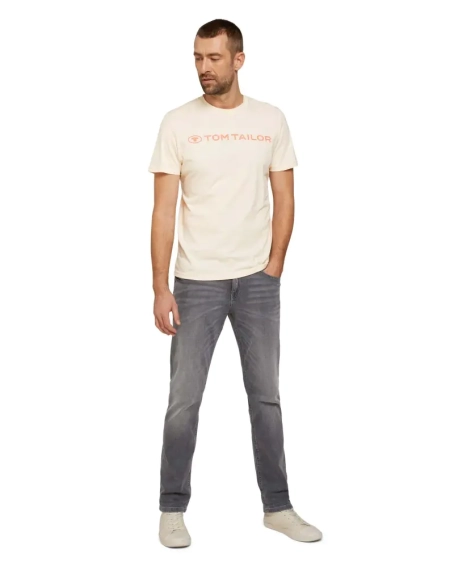 Футболка printed crewneck logo t-shirt 1030527XX1028130 Tom Tailor L Бежевий 1030527XX1028130 фото 4 — інтернет-магазин Tapok