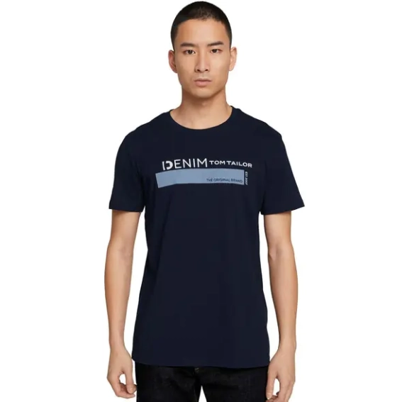 Футболка printed t-shirt 1030693XX1210668 Tom Tailor M Темно-синій 1030693XX1210668 фото 1 — інтернет-магазин Tapok