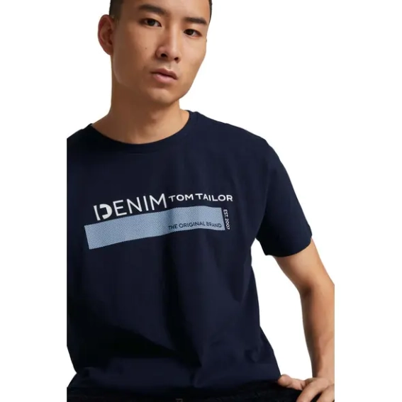 Футболка printed t-shirt 1030693XX1210668 Tom Tailor M Темно-синій 1030693XX1210668 фото 3 — інтернет-магазин Tapok