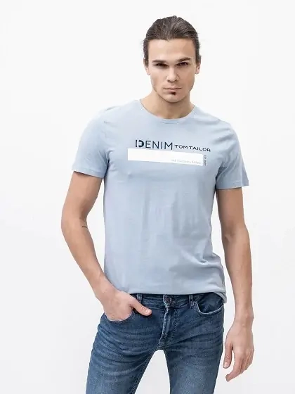 Футболка printed t-shirt 1030693XX1215159 Tom Tailor M Голубой 1030693XX1215159 фото 1 — интернет-магазин Tapok