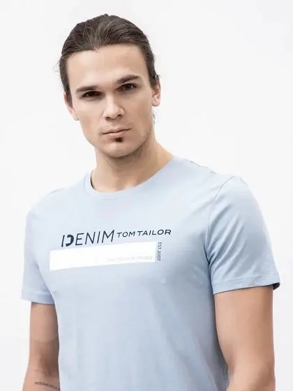 Футболка printed t-shirt 1030693XX1215159 Tom Tailor M Голубой 1030693XX1215159 фото 3 — интернет-магазин Tapok