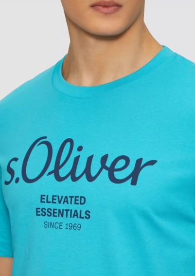 Футболка T-shirt à logo imprimé 2139909.62D1 s.Oliver L Блакитний 2139909.62D1 фото 3 — інтернет-магазин Tapok