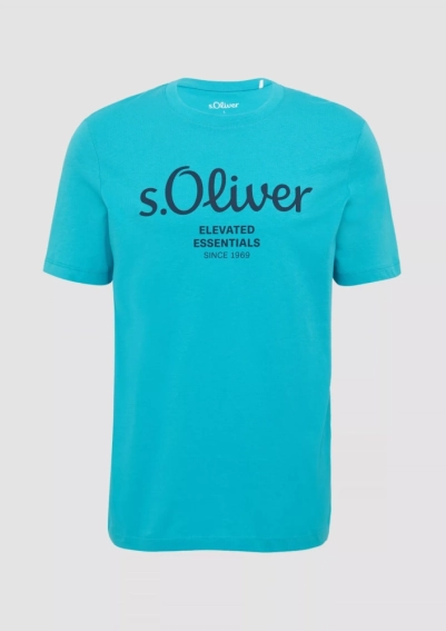 Футболка T-shirt à logo imprimé 2139909.62D1 s.Oliver L Блакитний 2139909.62D1 фото 5 — інтернет-магазин Tapok