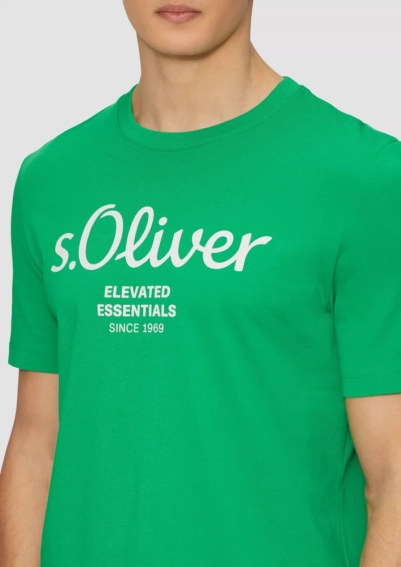 Футболка T-shirt à logo imprimé 2139909.75D1 s.Oliver L Зелений 2139909.75D1 фото 3 — інтернет-магазин Tapok