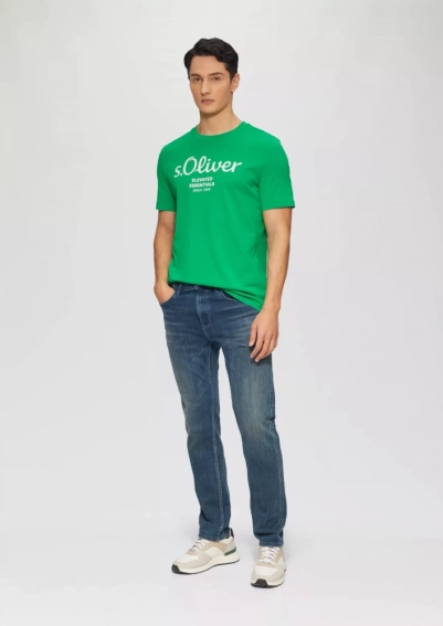 Футболка T-shirt à logo imprimé 2139909.75D1 s.Oliver L Зелений 2139909.75D1 фото 4 — інтернет-магазин Tapok