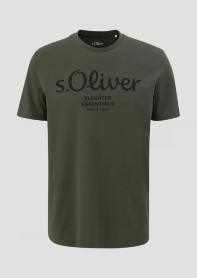 Футболка T-shirt à logo imprimé 2139909.79D1 s.Oliver L Хаки 2139909.79D1 фото 5 — интернет-магазин Tapok