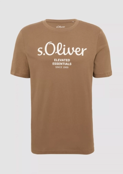 Футболка T-shirt à logo imprimé 2139909.84D1 s.Oliver L Коричневый 2139909.84D1 фото 5 — интернет-магазин Tapok