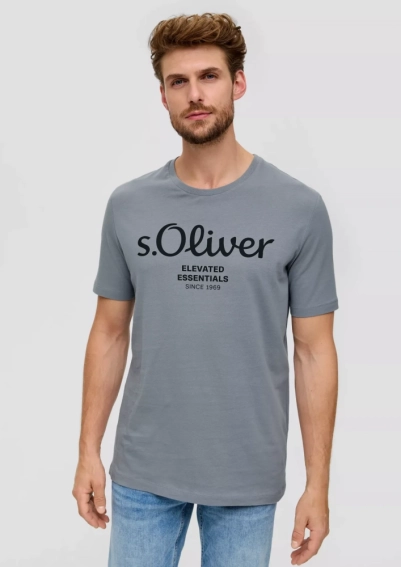 Футболка T-shirt à logo imprimé 2139909.95D1 s.Oliver L Сірий 2139909.95D1 фото 1 — інтернет-магазин Tapok