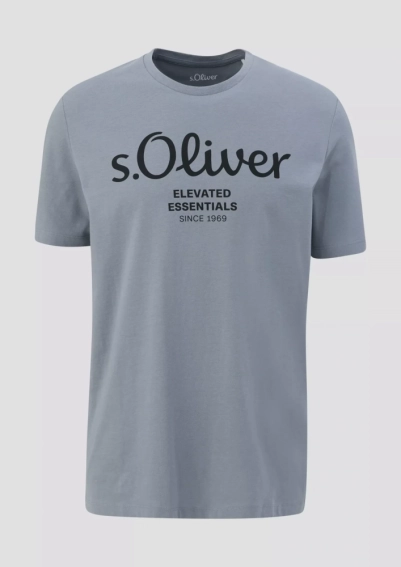 Футболка T-shirt à logo imprimé 2139909.95D1 s.Oliver L Сірий 2139909.95D1 фото 5 — інтернет-магазин Tapok