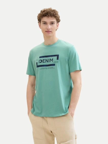 Футболка T-Shirt mit 1042057ХХ10978 Tom Tailor L Бірюзовий 1042057ХХ10978 фото 1 — інтернет-магазин Tapok