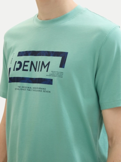 Футболка T-Shirt mit 1042057ХХ10978 Tom Tailor L Бірюзовий 1042057ХХ10978 фото 3 — інтернет-магазин Tapok