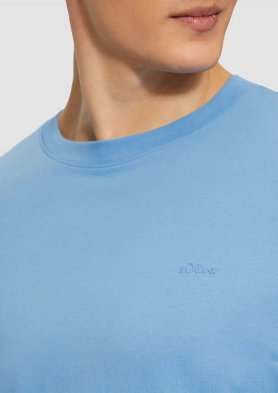 Футболка T-Shirt mit Crew Neck 2165525.5510 s.Oliver L Блакитний 2165525.5510 фото 3 — інтернет-магазин Tapok