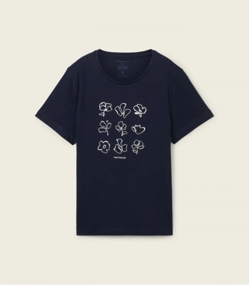 Футболка T-Shirt mit Print 1040544ХХ10668 Tom Tailor L Темно-синий 1040544ХХ10668 фото 4 — интернет-магазин Tapok