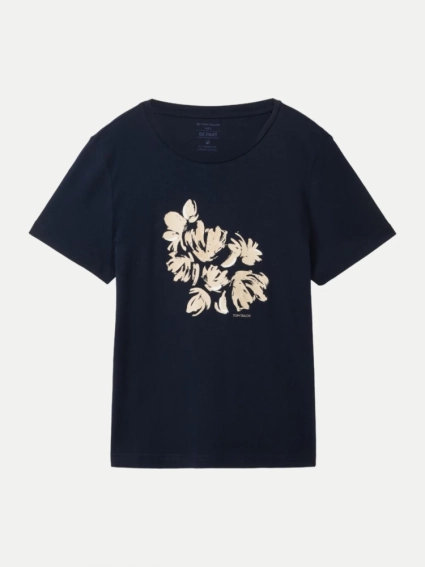 Футболка T-Shirt mit Print 1040544ХХ10932 Tom Tailor L Темно-синий 1040544ХХ10932 фото 4 — интернет-магазин Tapok