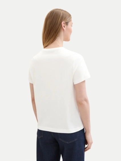 Футболка T-Shirt mit Print 1040544ХХ15221 Tom Tailor L Белый 1040544ХХ15221 фото 2 — интернет-магазин Tapok
