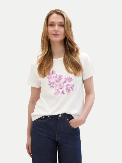 Футболка T-Shirt mit Print 1040544ХХ15221 Tom Tailor L Белый 1040544ХХ15221 фото 3 — интернет-магазин Tapok