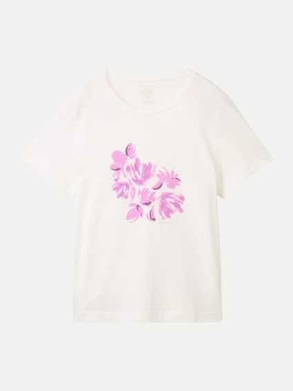 Футболка T-Shirt mit Print 1040544ХХ15221 Tom Tailor L Белый 1040544ХХ15221 фото 4 — интернет-магазин Tapok