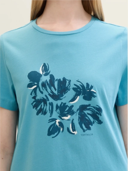 Футболка T-Shirt mit Print 1040544ХХ35313 Tom Tailor L Блакитний 1040544ХХ35313 фото 3 — інтернет-магазин Tapok