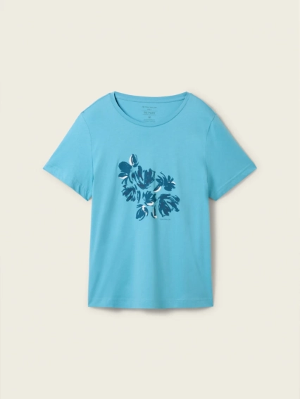 Футболка T-Shirt mit Print 1040544ХХ35313 Tom Tailor L Блакитний 1040544ХХ35313 фото 4 — інтернет-магазин Tapok